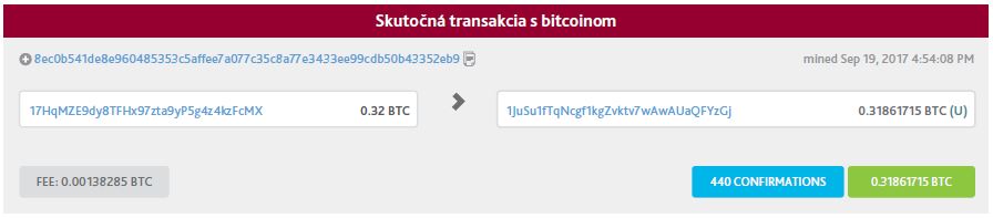 Bitcoin transakcia